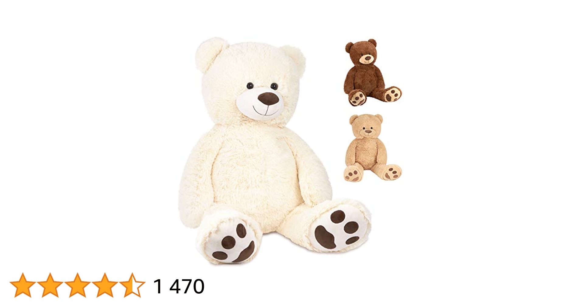 BRUBAKER Peluche geante XXL Ours Nounours 100 cm Ultra Douce Mignonne Beige Amazon Jeux et Jouets